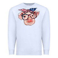 White american flag with pig Premium Sweatshirt - RanaPortraitStore
