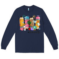 Navy teacher life pencils Long Sleeve Tee - MaliasSmallBusiness