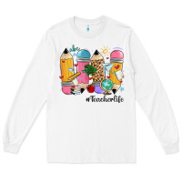 White teacher life pencils Long Sleeve Tee - MaliasSmallBusiness
