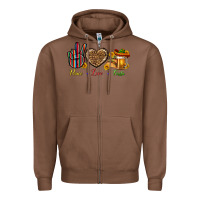 Chestnut Peace Love Fiesta Zipper Hoodie - BundleAndBundleShop