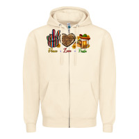 Sandshell Peace Love Fiesta Zipper Hoodie - BundleAndBundleShop