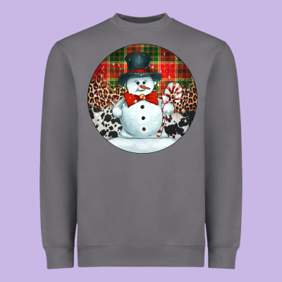 Western Snowman Christmas Ornament Heavyweight Sweatshirt Designed By Jasminsmagicworld