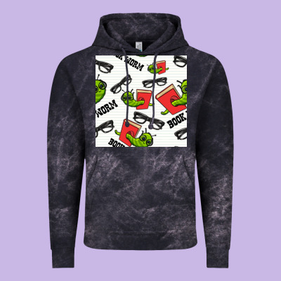 Bookworm Seamless Pattern Vintage Hoodie Designed By Bundleandbundleshop