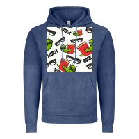 Vintage Denim bookworm seamless pattern Vintage Hoodie - BundleAndBundleShop