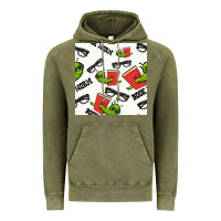 Vintage Olive bookworm seamless pattern Vintage Hoodie - BundleAndBundleShop