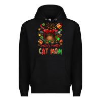 Black santas favorite cat mom Premium Hoodie - texasbilliewilder
