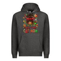 Charcoal Heather santas favorite cat mom Premium Hoodie - texasbilliewilder