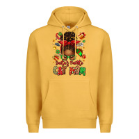 Mustard santas favorite cat mom Premium Hoodie - texasbilliewilder