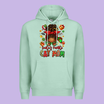 Santas Favorite Cat Mom Premium Hoodie Designed By Texasbilliewilder