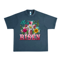 Midnight Navy he is risen cross easter Urban Heavy Tee - BarkalooDesign