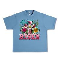 He Is Risen Cross Easter Urban Heavy Tee | Teevron