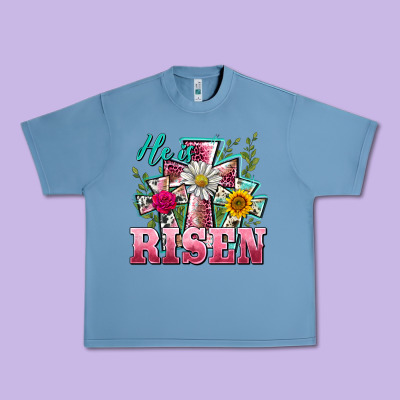He Is Risen Cross Easter Urban Heavy Tee Designed By Barkaloodesign
