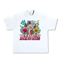 White he is risen cross easter Urban Heavy Tee - BarkalooDesign
