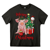 Asphalt merry christmas pig Heavy Core Tee - RanaPortraitStore