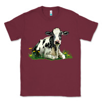 Burgundy holstein cow sitting Classic Tee - LillyAllenDesigns