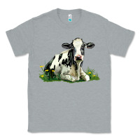 Heather Grey holstein cow sitting Classic Tee - LillyAllenDesigns