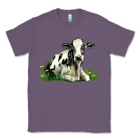 Lavender holstein cow sitting Classic Tee - LillyAllenDesigns