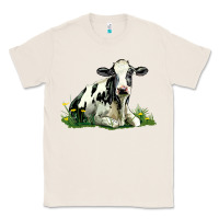 Natural holstein cow sitting Classic Tee - LillyAllenDesigns