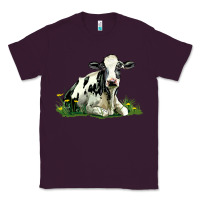 Plum holstein cow sitting Classic Tee - LillyAllenDesigns