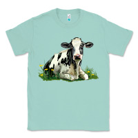 Seafoam holstein cow sitting Classic Tee - LillyAllenDesigns
