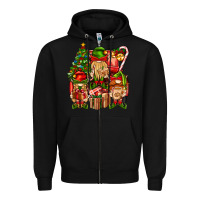 Black Christmas Elf Truck Zipper Hoodie - BundleAndBundleShop