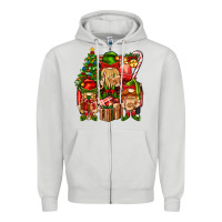 Dove Grey Christmas Elf Truck Zipper Hoodie - BundleAndBundleShop