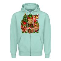 Seafoam Christmas Elf Truck Zipper Hoodie - BundleAndBundleShop