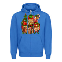 True Royal Christmas Elf Truck Zipper Hoodie - BundleAndBundleShop
