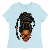 Baby Blue afro woman faux jumbo locs Ladies Tee - texasbilliewilder
