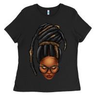 Black afro woman faux jumbo locs Ladies Tee - texasbilliewilder