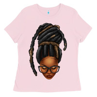 Bubblegum Pink afro woman faux jumbo locs Ladies Tee - texasbilliewilder