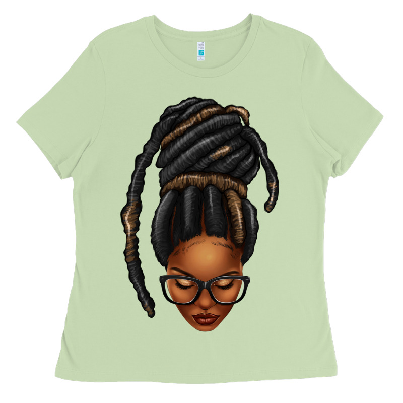 Afro Woman Faux Jumbo Locs Ladies Tee by texasbilliewilder | Teevron