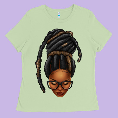 Afro Woman Faux Jumbo Locs Ladies Tee Designed By Texasbilliewilder