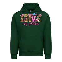 Forest Green love my soldier olivia Urban Hoodie - OliviaCreatesArt