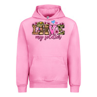 Fuchsia Pink love my soldier olivia Urban Hoodie - OliviaCreatesArt