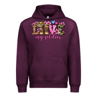Mauve Wine love my soldier olivia Urban Hoodie - OliviaCreatesArt