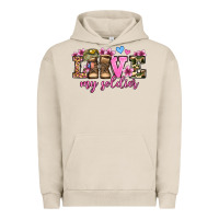 Pigment French Oak love my soldier olivia Urban Hoodie - OliviaCreatesArt