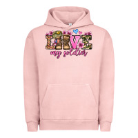 Pigment Salmon love my soldier olivia Urban Hoodie - OliviaCreatesArt