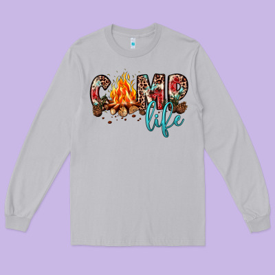 Camp Life Long Sleeve Tee Designed By Jahusdesignshop