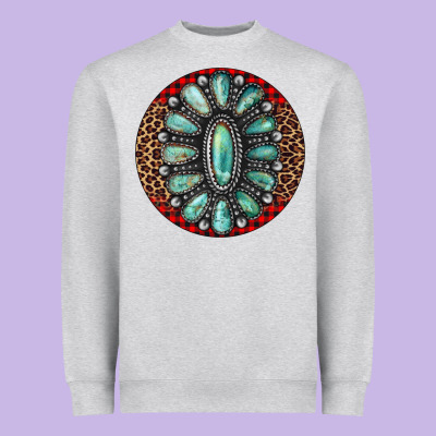 Turquoise Gemstone Christmas Ornament Heavyweight Sweatshirt Designed By Jasminsmagicworld