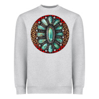 Heather Grey turquoise gemstone christmas ornament Heavyweight Sweatshirt - Jasminsmagicworld