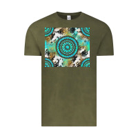 Vintage Olive gemstone leopard cowhide Vintage Tee - NancyCooperArtShop