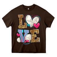 Chocolate Brown love volleyball Heavy Core Tee - Zillion Design Studio