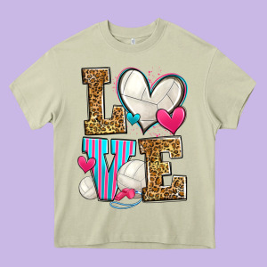 Love Volleyball Heavy Core Tee Designed By Zillion Design Studio