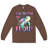 Chestnut go with flow turtle Long Sleeve Tee - MaliasSmallBusiness