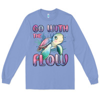 Colony Blue go with flow turtle Long Sleeve Tee - MaliasSmallBusiness