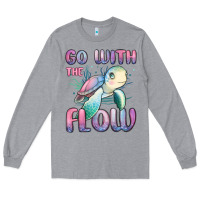 Heather Grey go with flow turtle Long Sleeve Tee - MaliasSmallBusiness