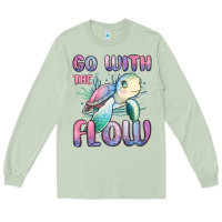 Matcha go with flow turtle Long Sleeve Tee - MaliasSmallBusiness