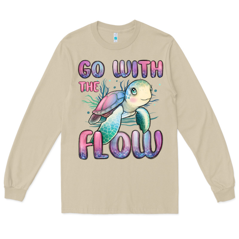 Go With Flow Turtle Long Sleeve Tee by MaliasSmallBusiness | Teevron