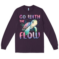 Plum go with flow turtle Long Sleeve Tee - MaliasSmallBusiness